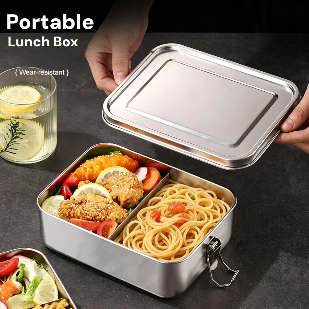 Food Snacks Box - Stainless Steel Bento Box Metal Lunch