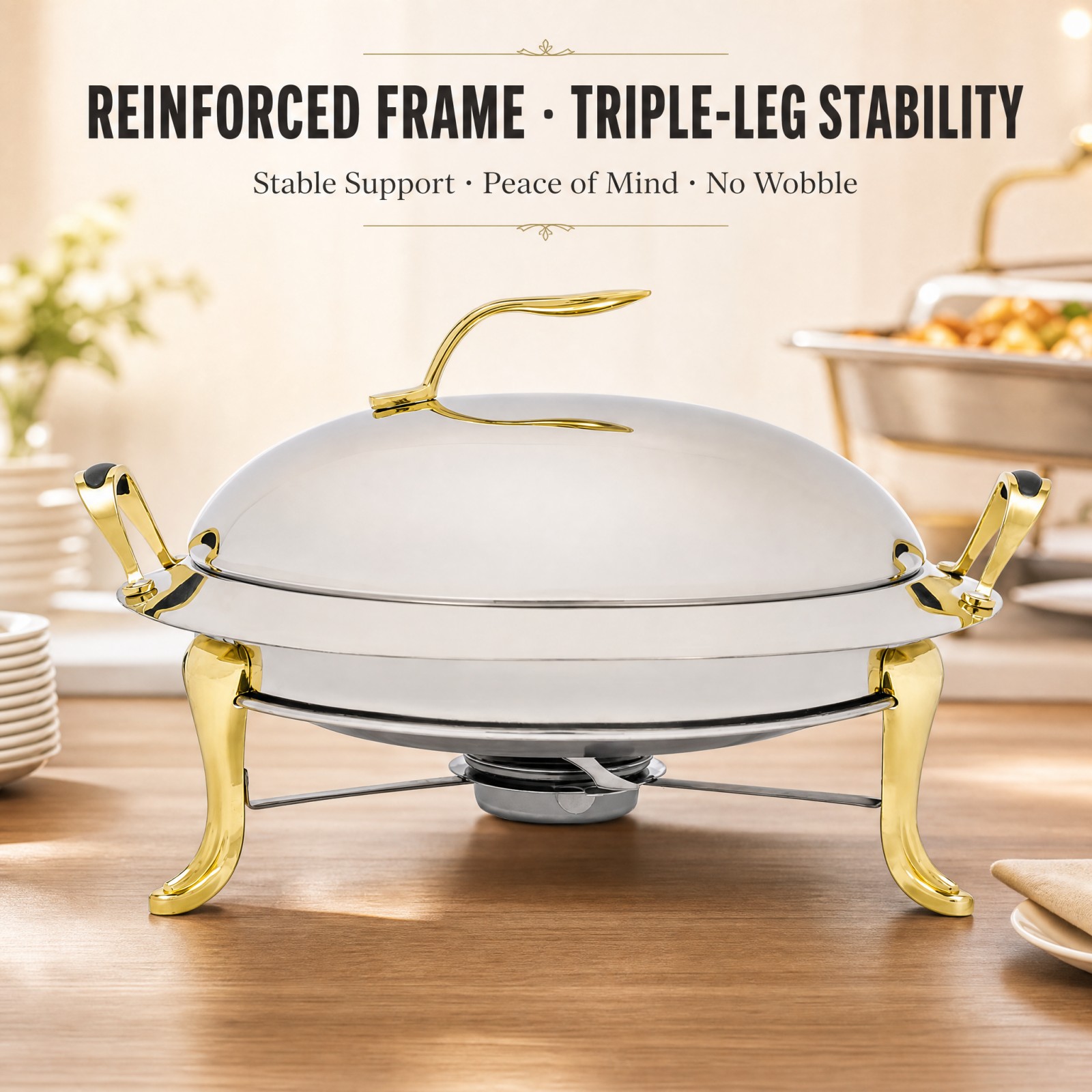 Round Chafing Dish Buffet Set  - Snacks Food Warmer recension och pris