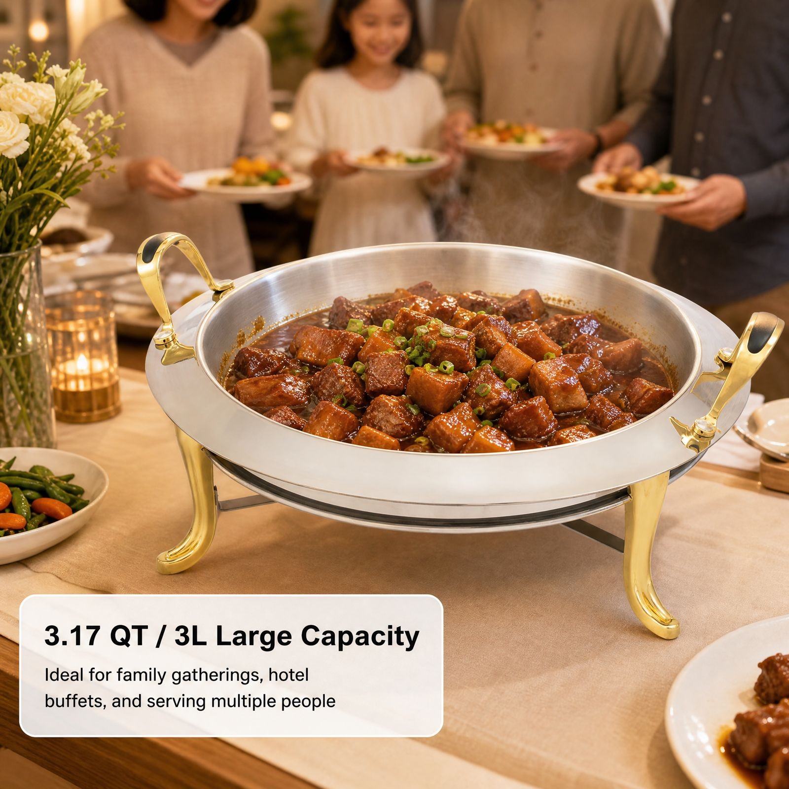 Round Chafing Dish Buffet Set  - Snacks Food Warmer recension och pris