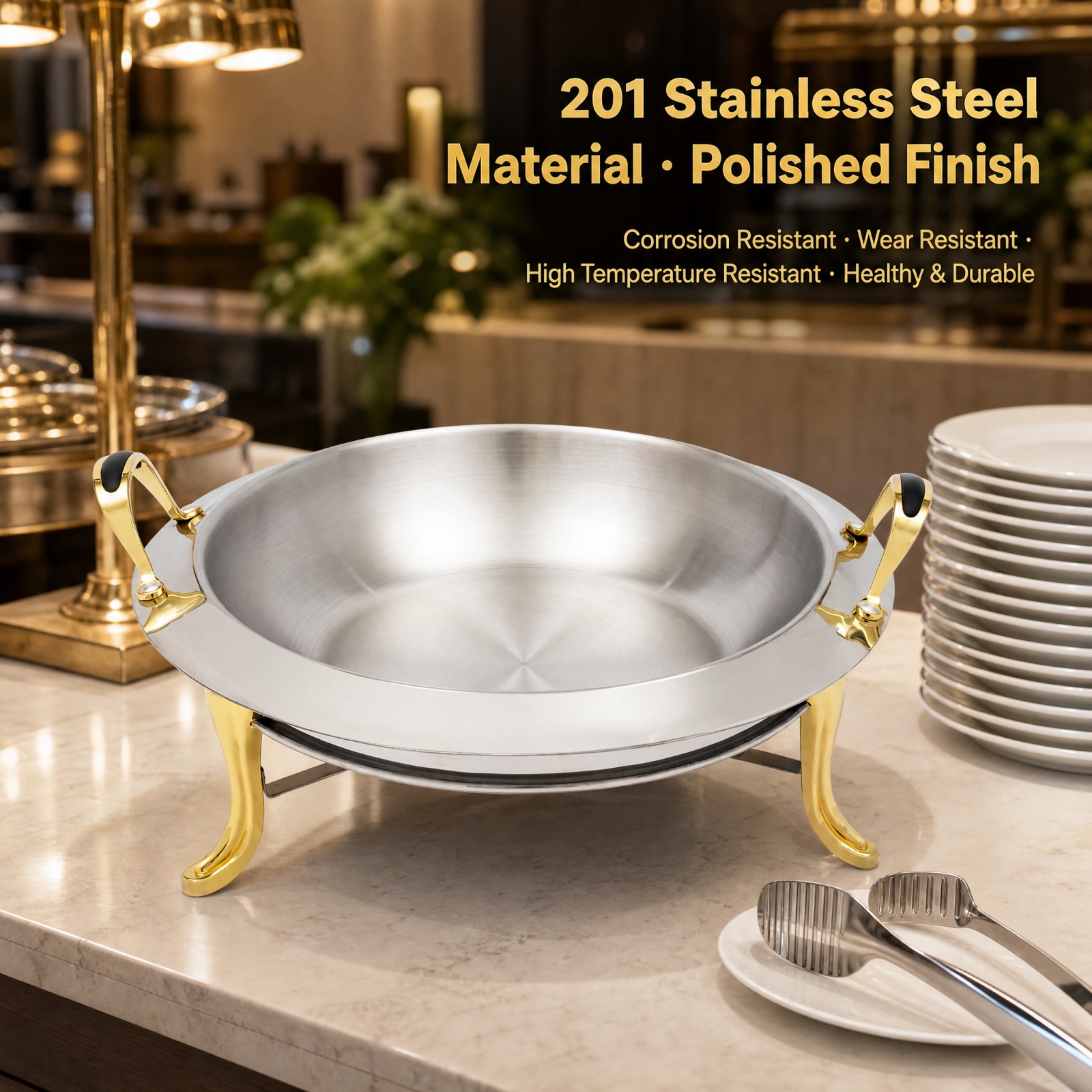 Round Chafing Dish Buffet Set  - Snacks Food Warmer recension och pris