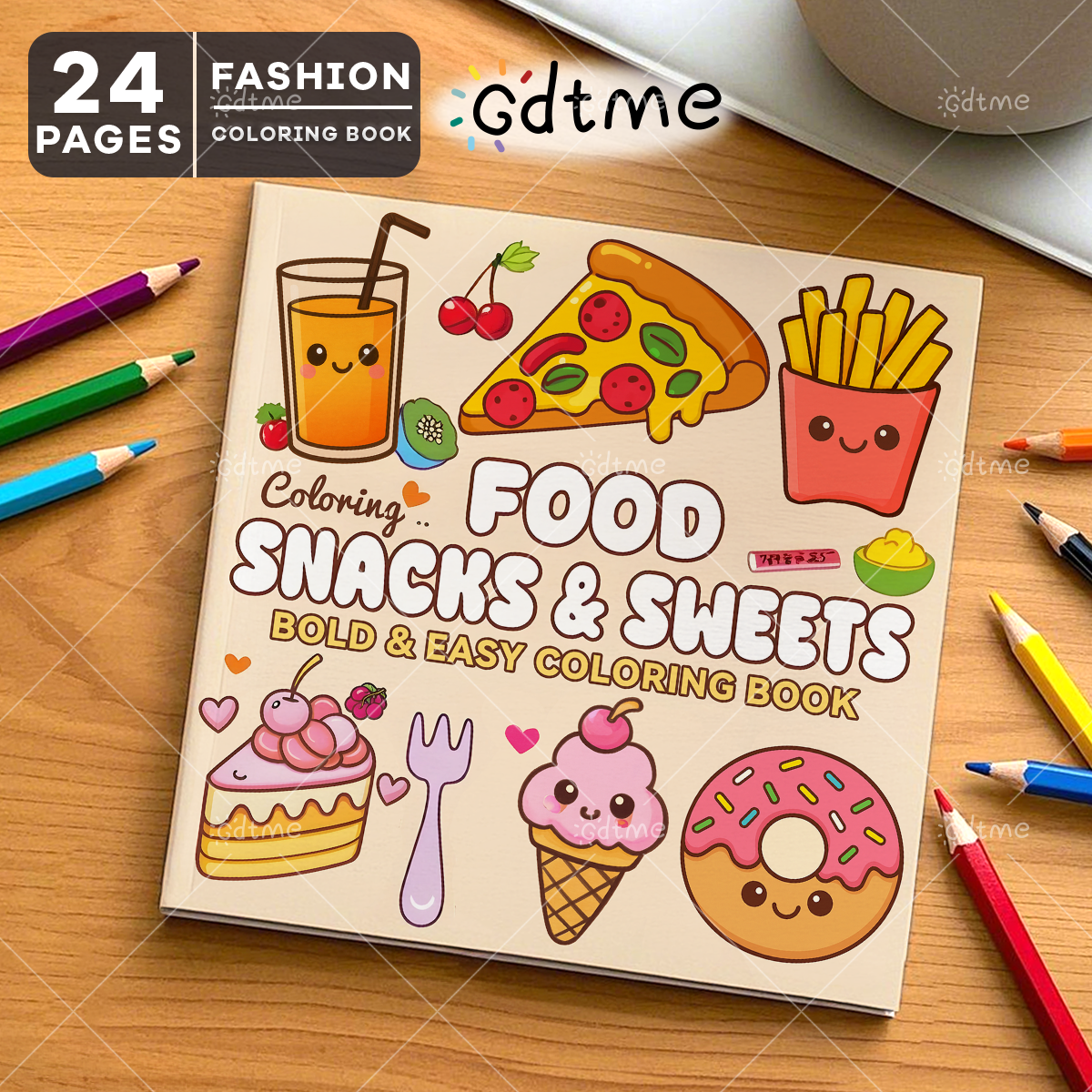FOOD SNACKS & SWEETS Themed Co - Food Snacks Coloring Book recension och pris