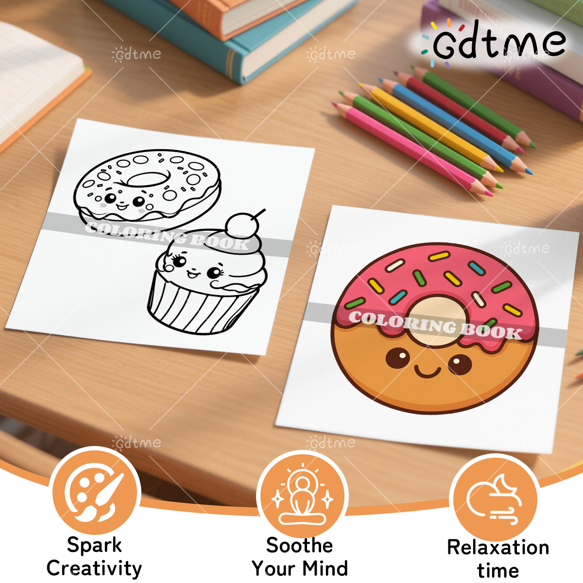 FOOD SNACKS & SWEETS Themed Co - Food Snacks Coloring Book recension och pris
