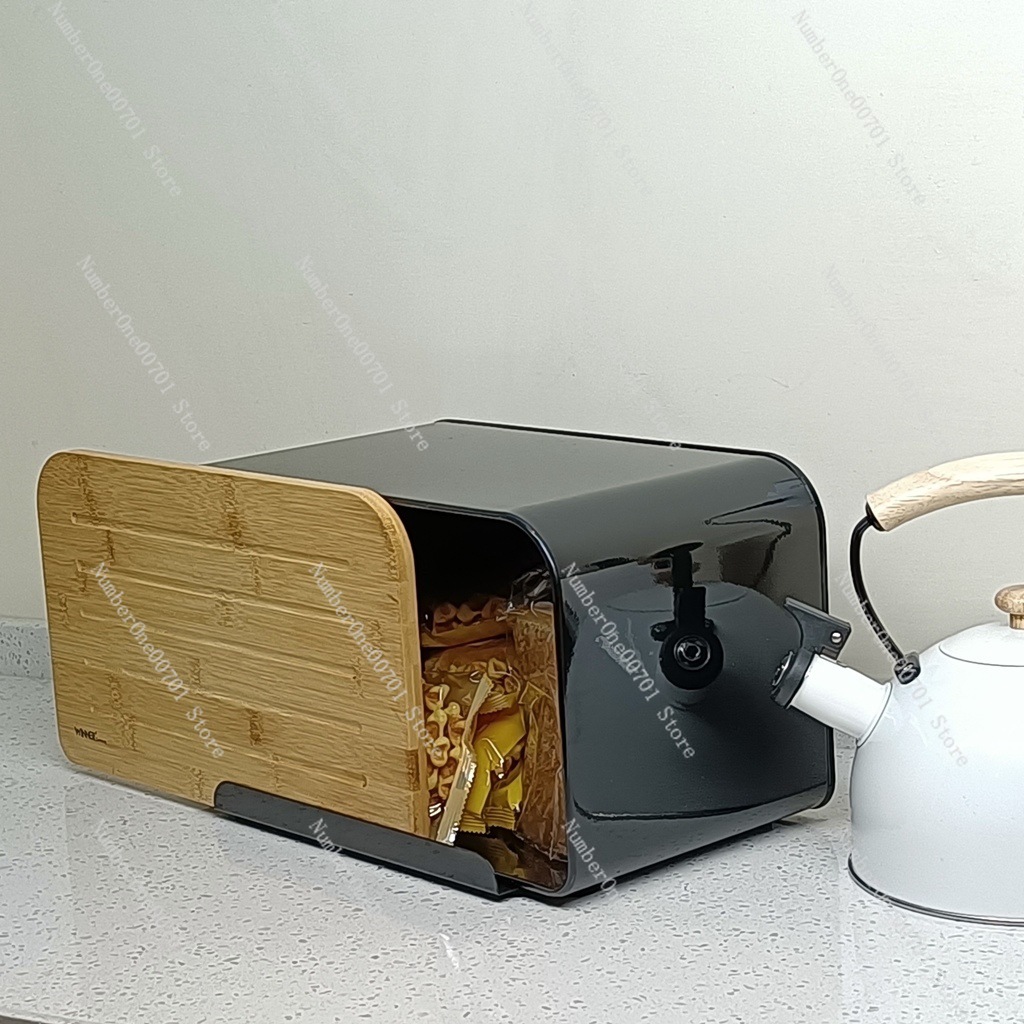 Kitchen Bread Box with Bamboo  - Food Snacks Box recension och pris