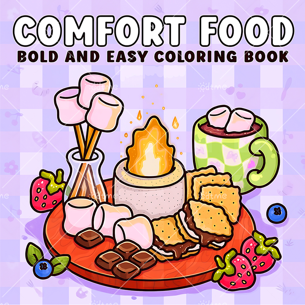 COMFORT FOOD BOLD AND EASY 24  - Food Snacks Coloring Book recension och pris