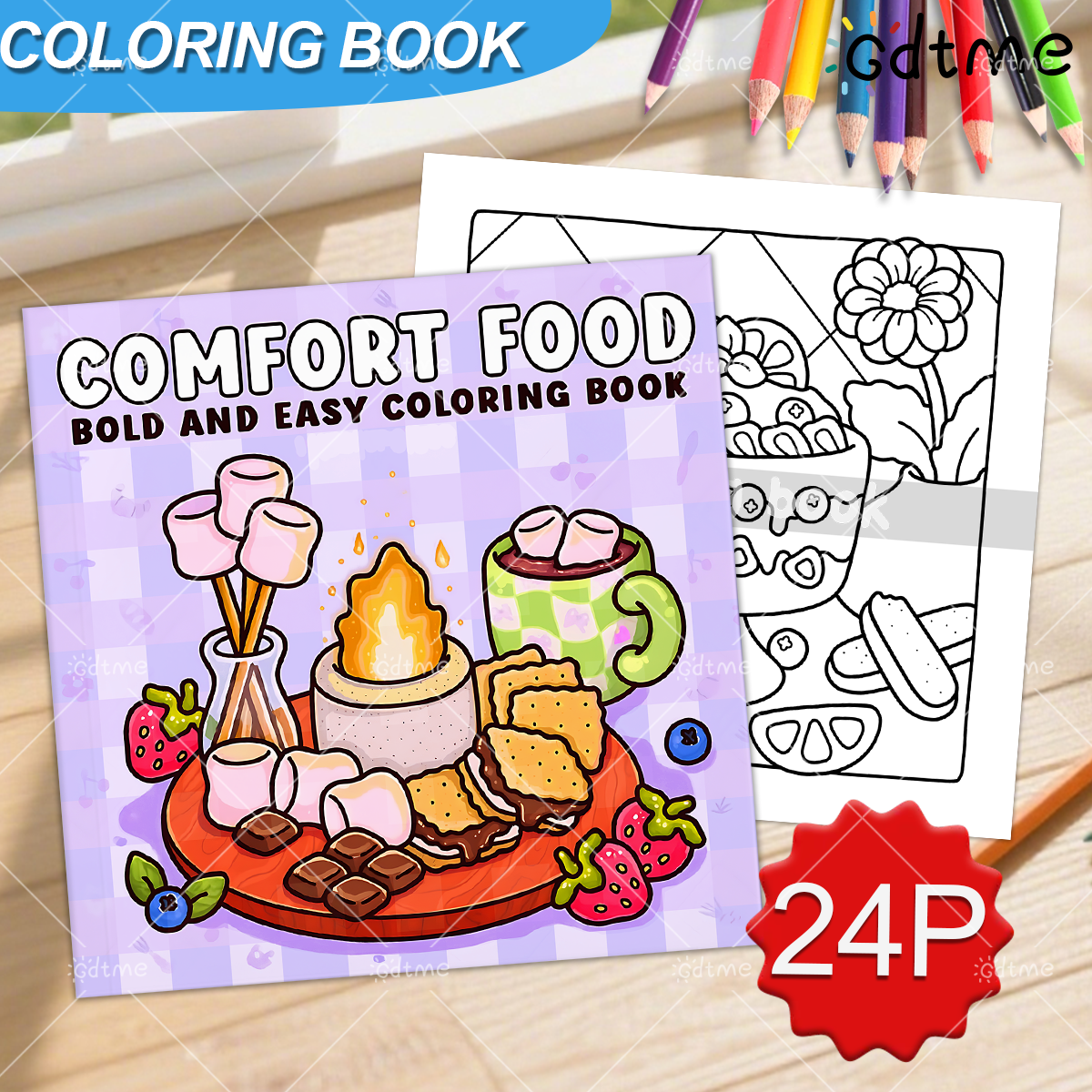 COMFORT FOOD BOLD AND EASY 24  - Food Snacks Coloring Book recension och pris