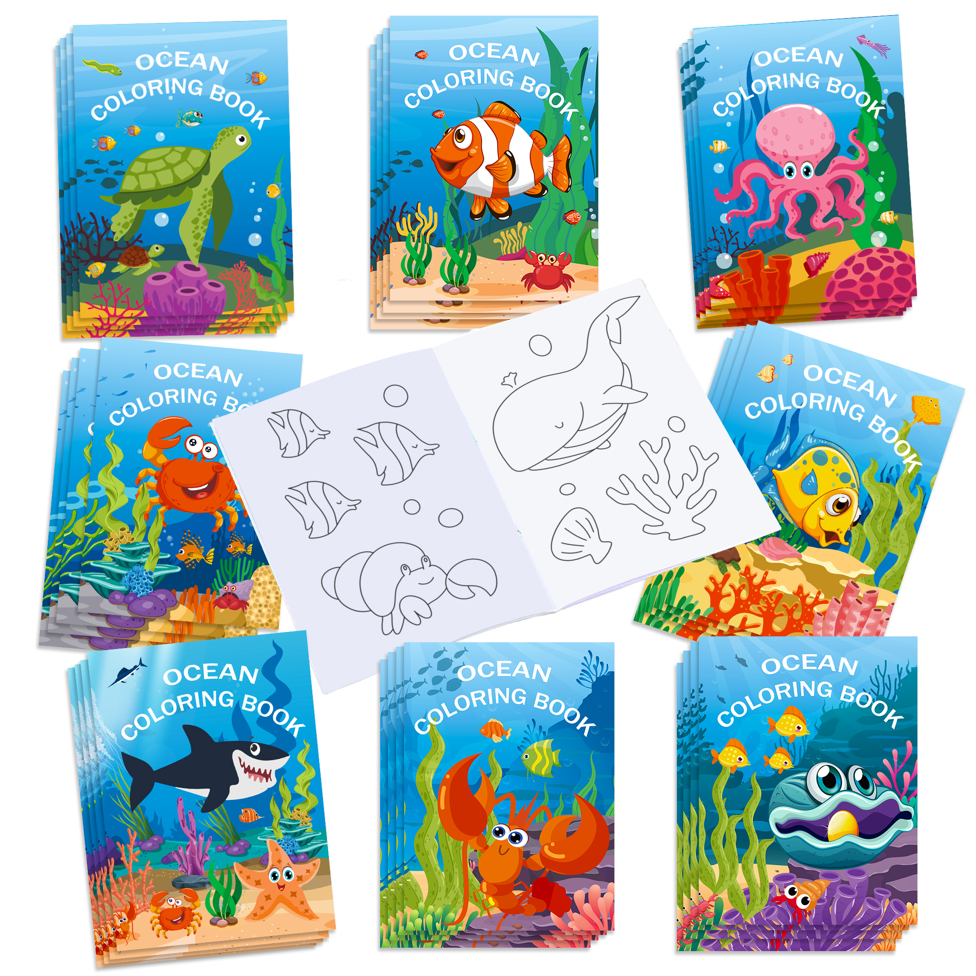 16pcs Cartoon Underwater World - Food Snacks Coloring Book recension och pris