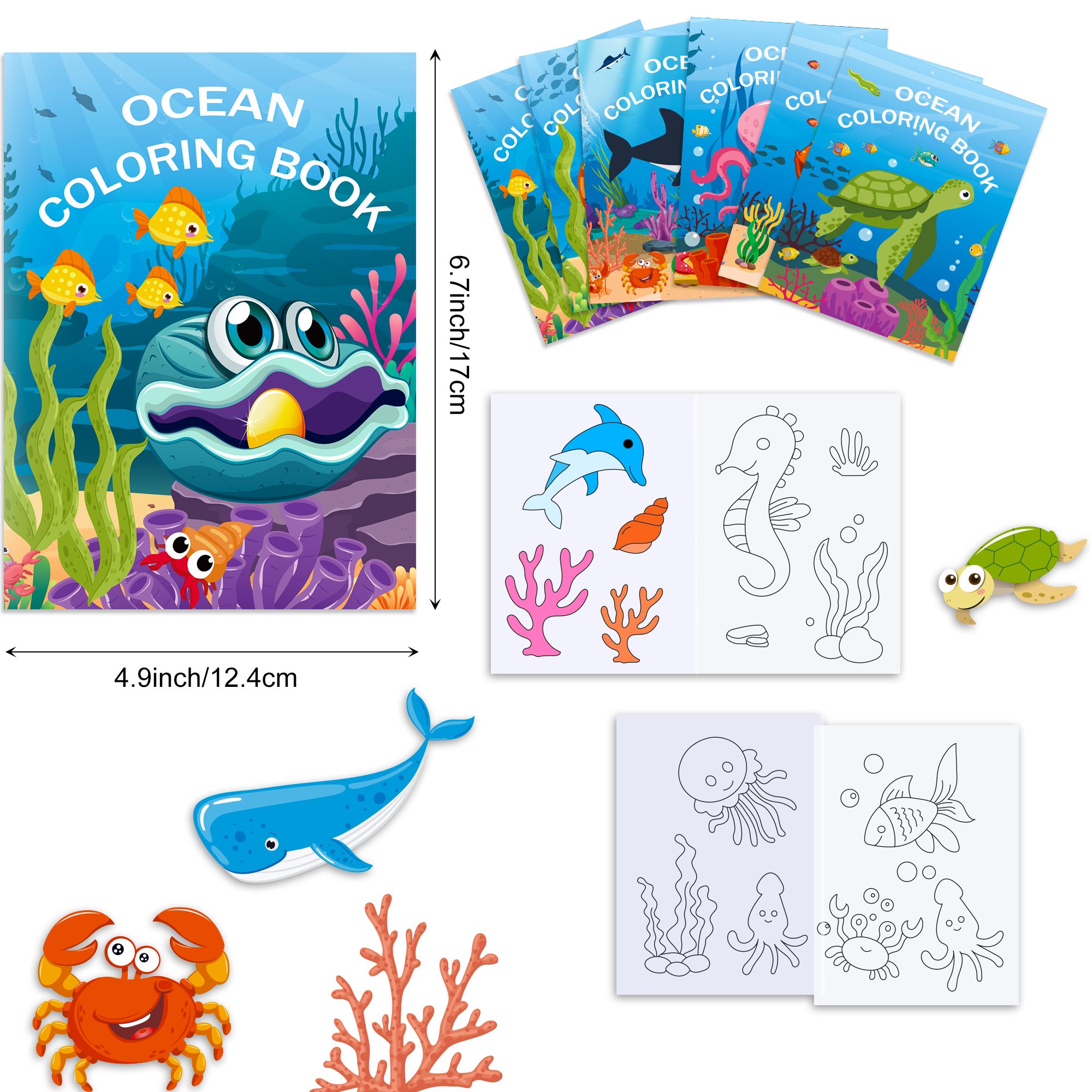 16pcs Cartoon Underwater World - Food Snacks Coloring Book recension och pris