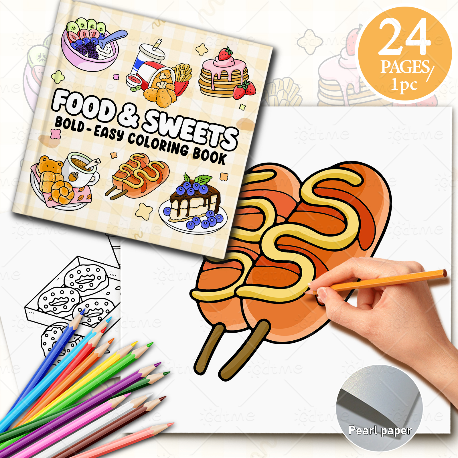 FOOD SWEETS Bold-easy Patterns - Food Snacks Coloring Book recension och pris