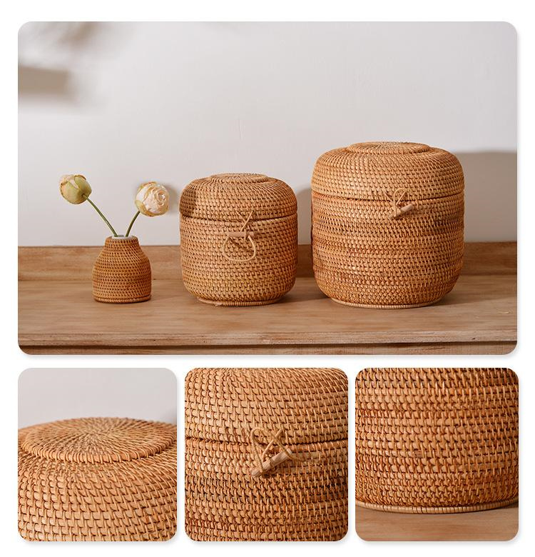 Handwoven Rattan Tea Storage B - Food Snacks Box recension och pris