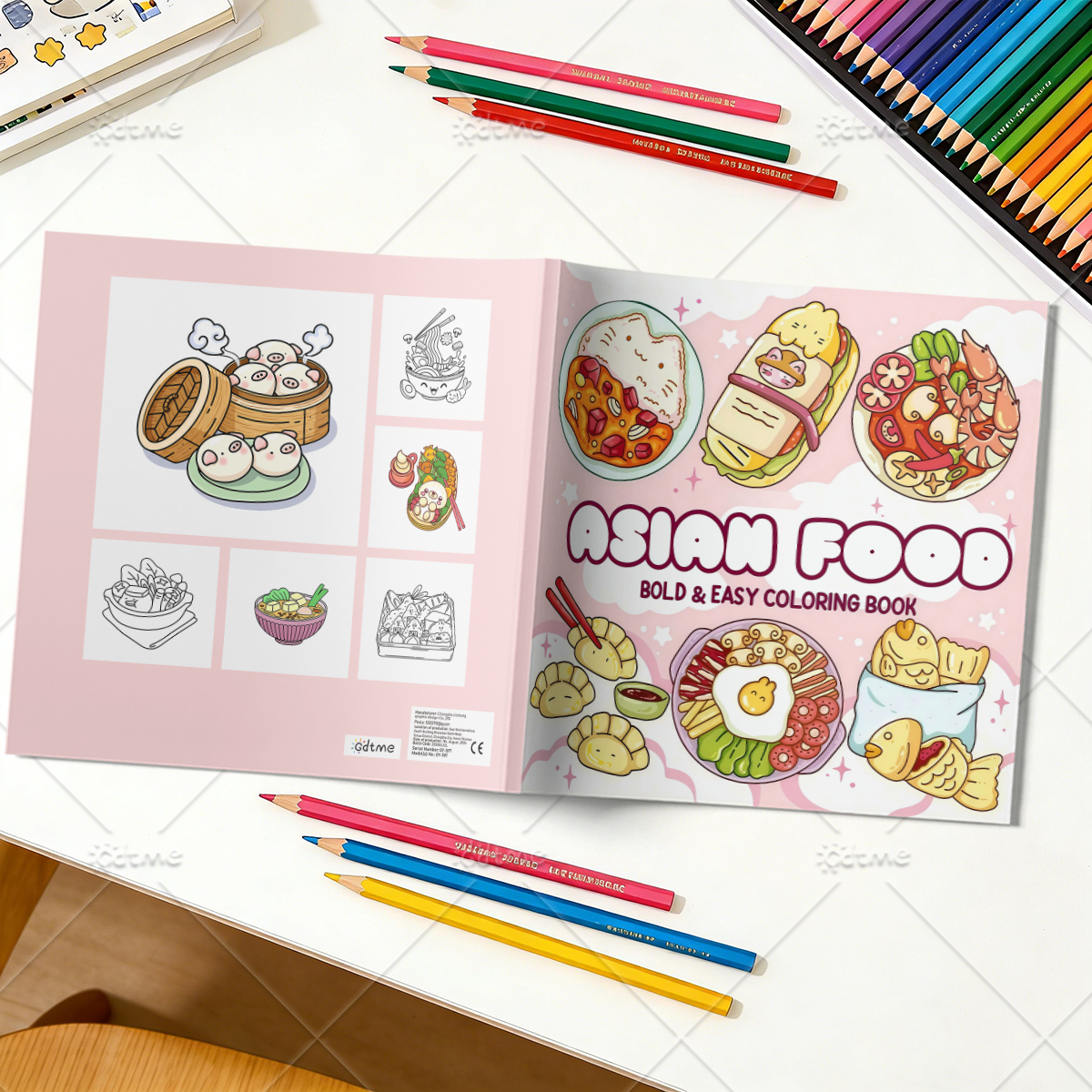 ASIAN Food Bold-easy Patterns  - Food Snacks Coloring Book recension och pris