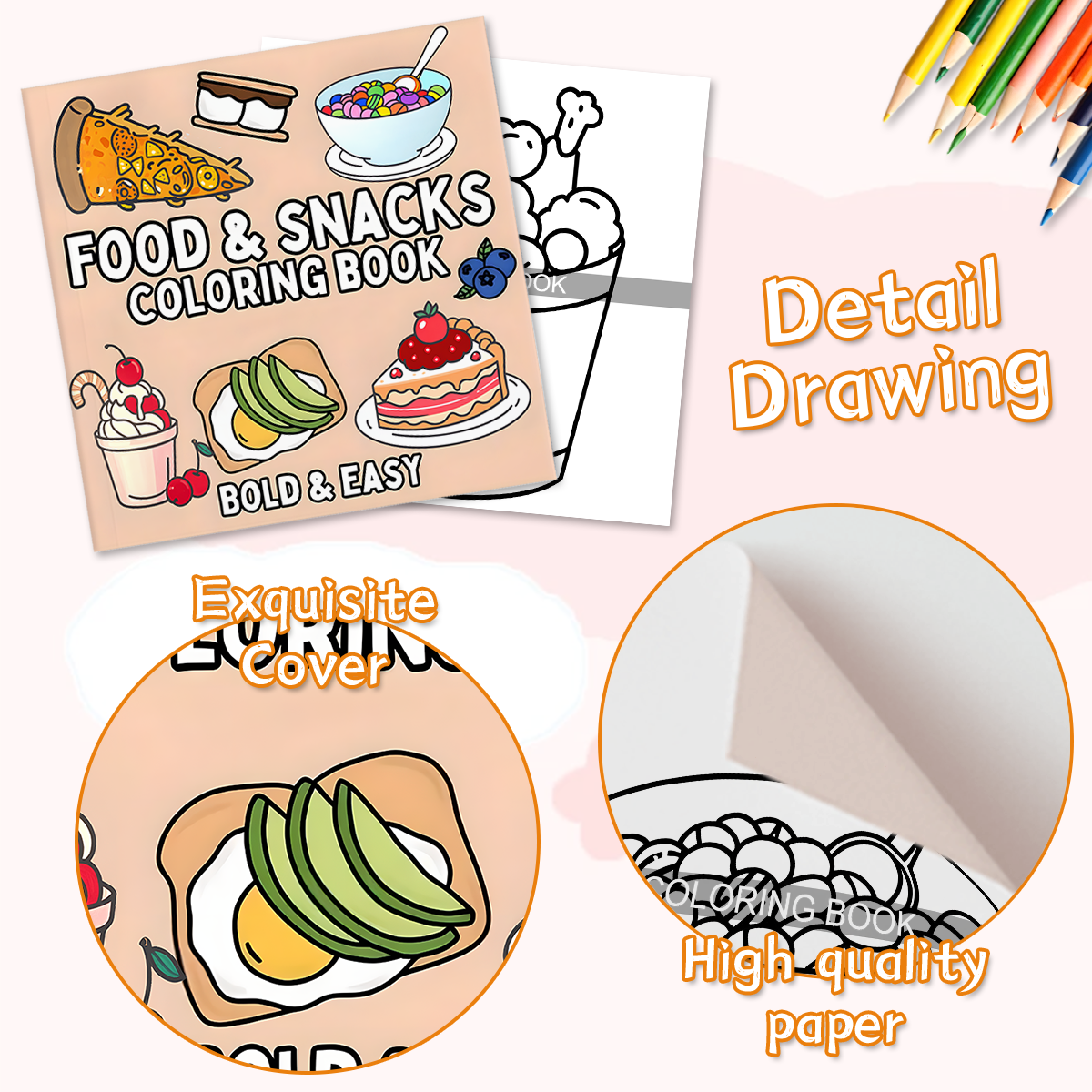 Delicious Food & Snack Themed  - Food Snacks Coloring Book recension och pris