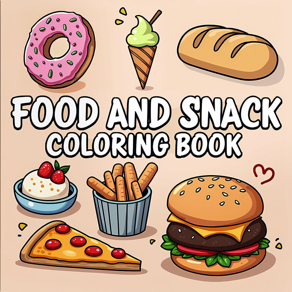 FOOD AND SNACK Coloring Book F - Food Snacks Coloring Book recension och pris