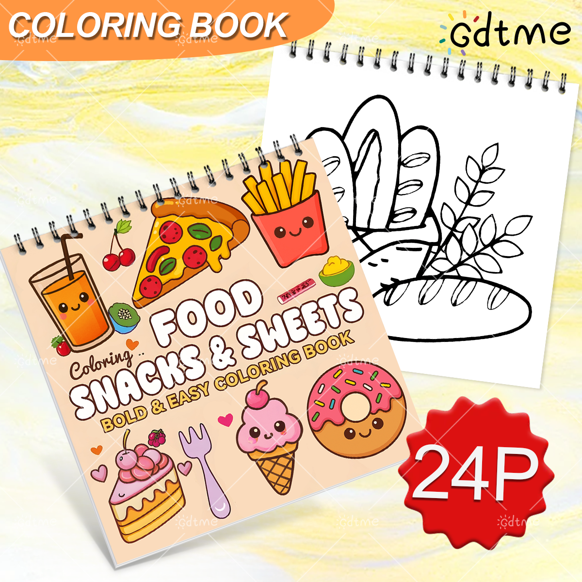 FOOD SNACKS & SWEETS Themed Co - Food Snacks Coloring Book recension och pris