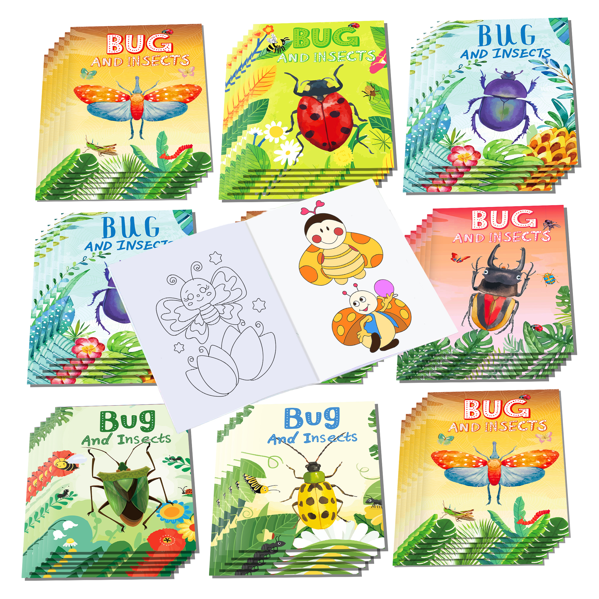 12pcs Cartoon Insect Bug Sprin - Food Snacks Coloring Book recension och pris