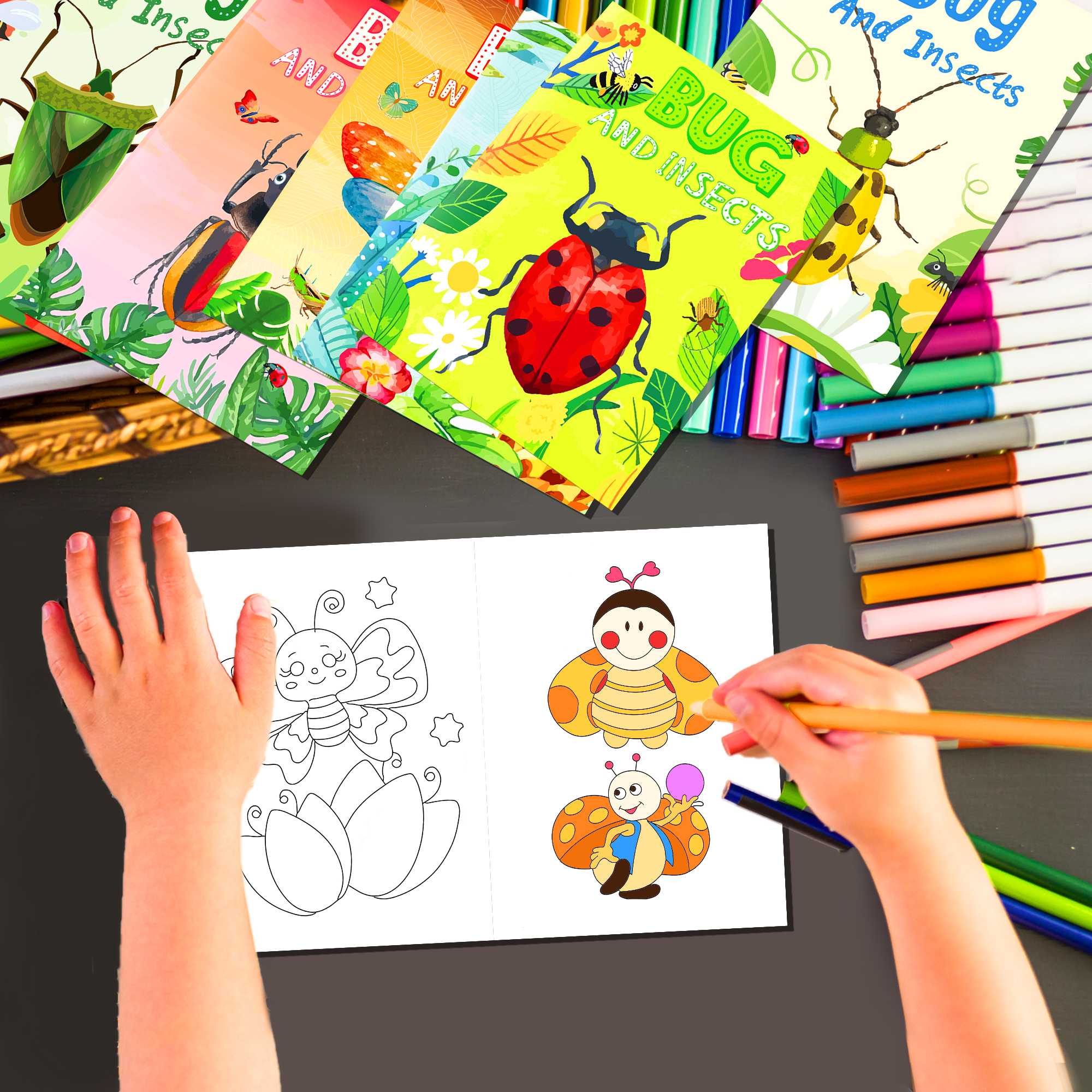 12pcs Cartoon Insect Bug Sprin - Food Snacks Coloring Book recension och pris