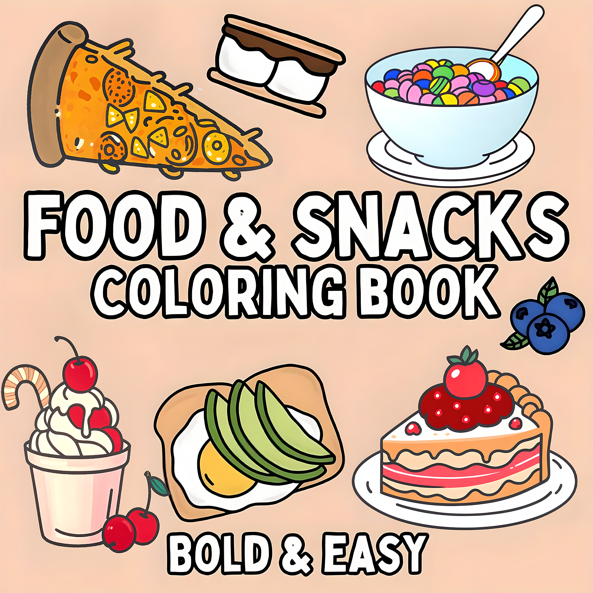 Delicious Food & Snack Themed  - Food Snacks Coloring Book recension och pris