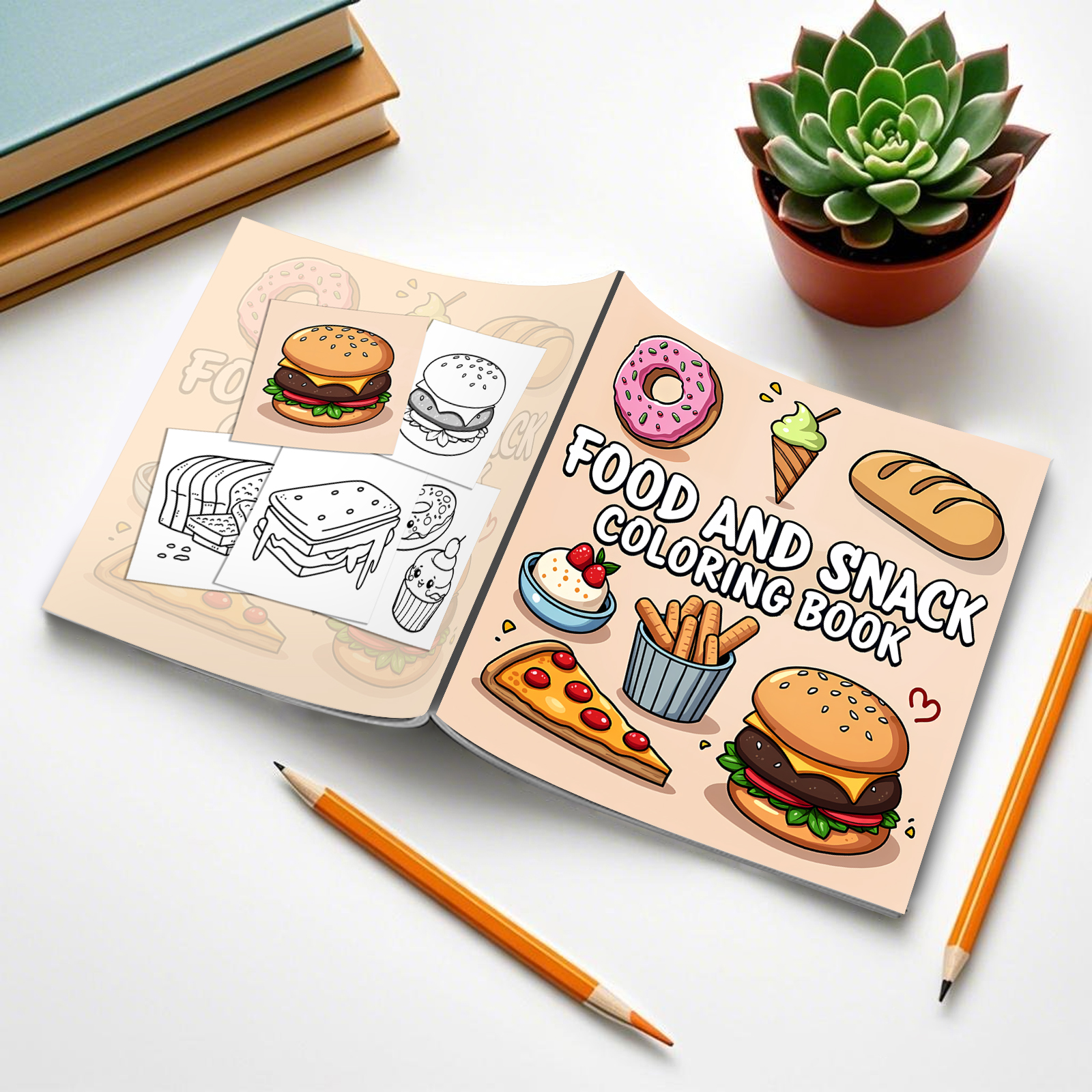 FOOD AND SNACK Coloring Book F - Food Snacks Coloring Book recension och pris