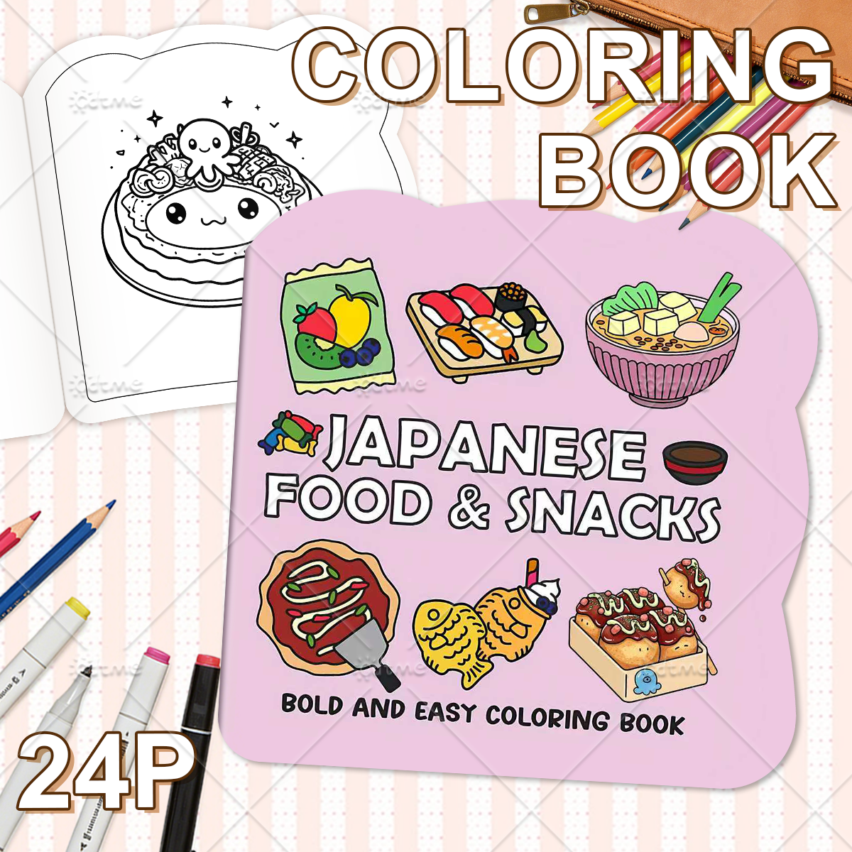 JAPANESE FOOD & SNACKS Irregul - Food Snacks Coloring Book recension och pris